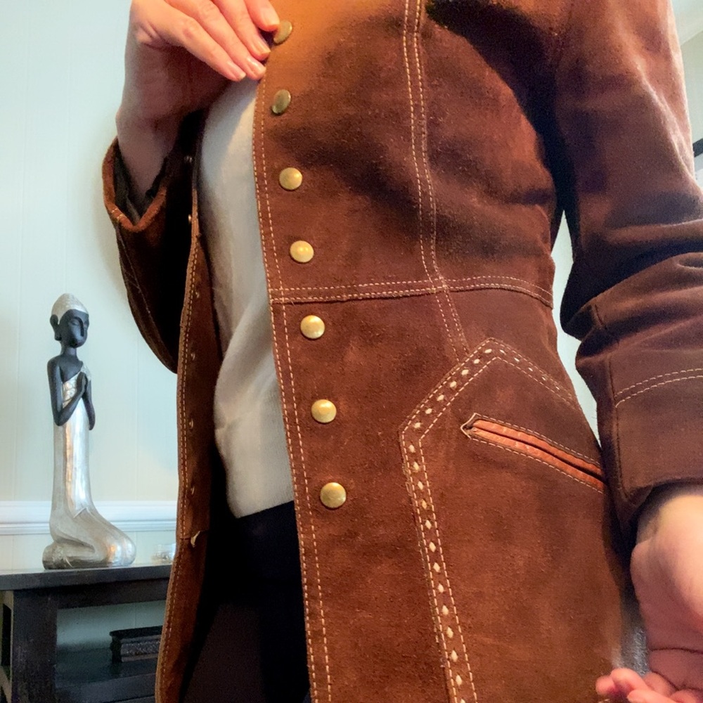 Suede Leather Coat